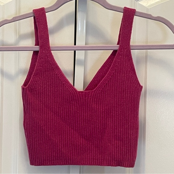 J. Crew Cashmere-Blend V-Neck Sweater Top - Women Size XS - Berry - Picture 4 of 5